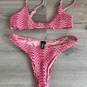 Triangl Swimwear Pink Bikini Set with Triangle Top